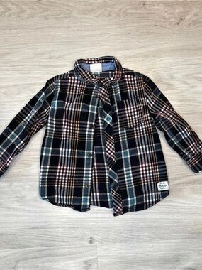 Cotton On Plaid Button Down Shirt Boys Size 3 Like New
